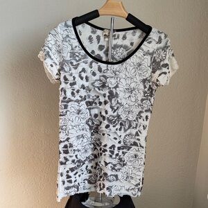 Pleated Black and White Women's Top